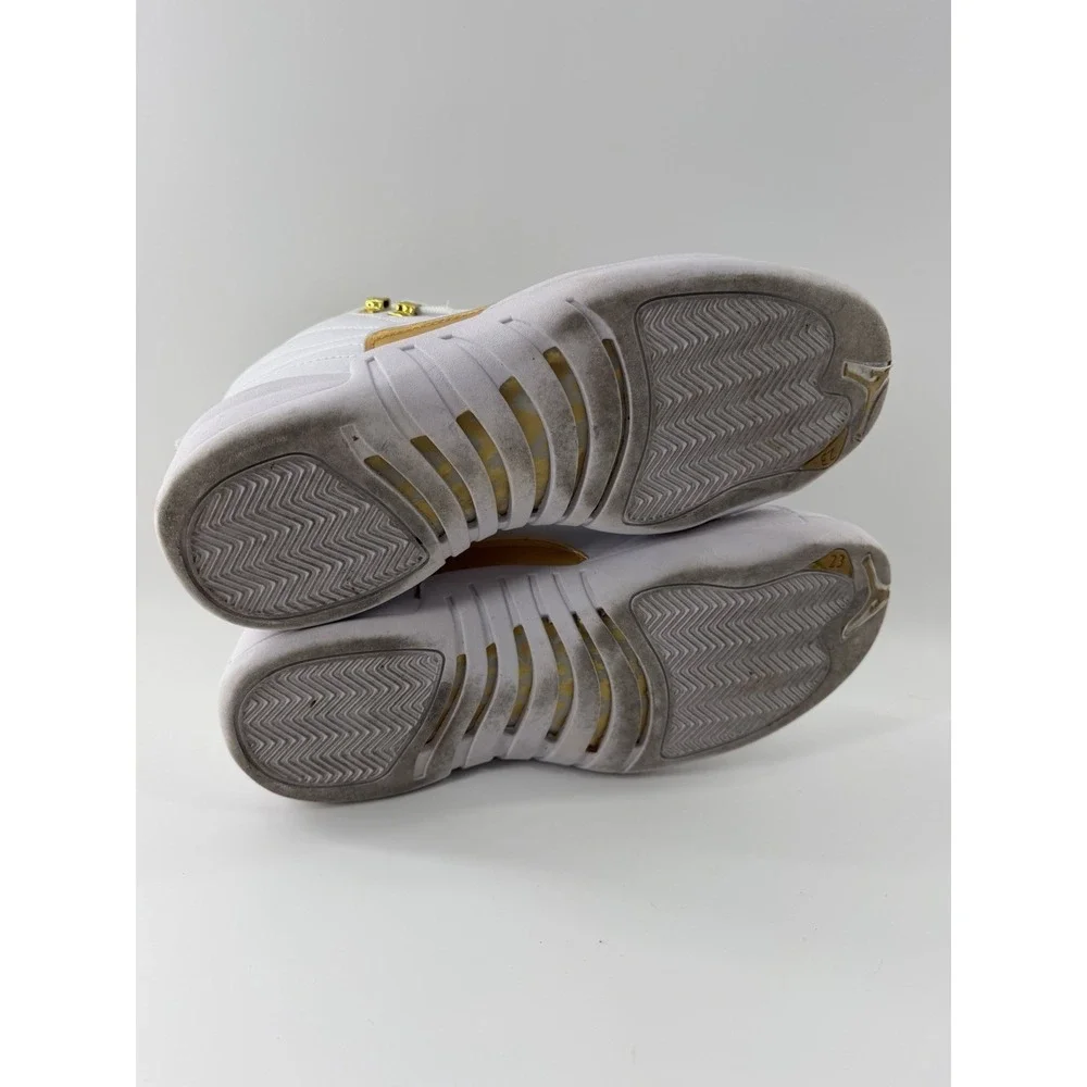 Nike Air Jordan 12 Retro Phantom Metallic Gold Mens Size 10 Sneakers White